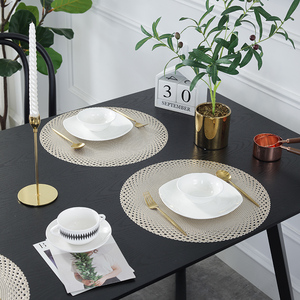 Napperons ronds en vinyle <span class=keywords><strong>de</strong></span> haute qualité résistants à la chaleur, vente en gros, napperons en PVC pour fêtes et tables à manger - Product Image 3