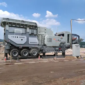 Trituradora móvil portátil personalizada, 100 toneladas por hora, máquina trituradora de mandíbula de roca de Río para línea trituradora de piedra