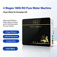 Purificateur d'eau RO 4 étapes 100G, machine compacte de filtration d'eau potable par osmose inverse pour la maison