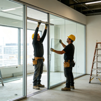 Porte coulissante en verre à rupture de pont thermique en aluminium, double vitrage, design moderne pour bureaux et résidences américaines