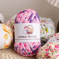 Fil à tricoter à la main DIY 100g, multicolore, imprimé, 40 couleurs, fil épais pour tissage, fil de tissu polyester pour T-shirt, fil en bandes de tissu