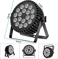 Lampu Par LED Flat 18pcs High Bright 18*15W RGBWA UV DMX Sound Wash untuk Panggung Pernikahan DJ Disko Pesta, Bersertifikasi CE FCC