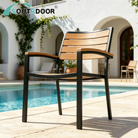 Chaise pliante empilable portable en aluminium pour jardin et extérieur, finition résistante aux UV, imperméable, écologique, pour cour et balcon