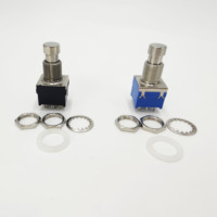 Interrupteur à pédale 3PDT 9 broches pour effets de guitare, auto-bloquant, PBS-24-302, bleu/noir, à passage direct pour instrument