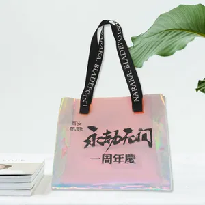 plastic hand large purse the women's tote transparent pvc bag with zipper eva beach shopping bags