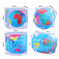 Décoration personnalisée pour la maison, carré polygonal cylindrique transparent en plexiglas cristal acrylique mini bureau globe paperpoids ornement