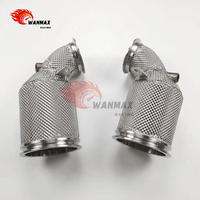 Tuyau d'échappement avant Performance pour Porsche Panamera 976 4.0T V8 avec kit de tuyau catalytique en maille et bouclier thermique
