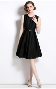 Abito Mini Elegante <span class=keywords><strong>da</strong></span> <span class=keywords><strong>Donna</strong></span> di Alta Gamma 2026 Stile Francese con Scollo Rotondo e Cintura Formale in Vita - Product Image 3