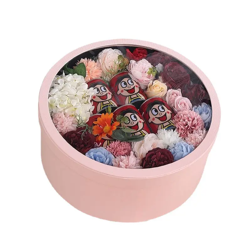Customized Luxury Round Rose Gift Packaging Beautiful Mother's Day Flower Box