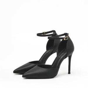 Nouvelles sandales découpées d'été 2025 pour femmes, à talon aiguille, bout pointu, à bride unique, bout fermé, élégantes, minimalistes, style coréen, talons hauts - Product Image 2