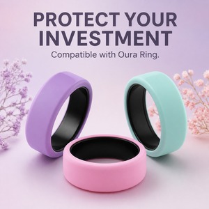 Coque de protection en silicone pour Oura Ring 5/4 Galaxy Ring RingConn Ultrahuman, couleur menthe pastel rose, style macaron doux, pour femmes. - Product Image 1