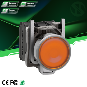 <span class=keywords><strong>Bouton</strong></span> <span class=keywords><strong>poussoir</strong></span> <span class=keywords><strong>lumineux</strong></span> <span class=keywords><strong>Schneider</strong></span> Harmony XB4BW35B5 Orange avec éclairage, neuf et original - Product Image 1