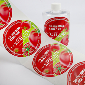 Custom <strong>Circle</strong> Round Food <strong>Label</strong> Roll Printing Waterproof Adhesive Vinyl Logo Sticker for Gourmet Tomato Sauce Packaging <strong>Label</strong> - Product Image 4