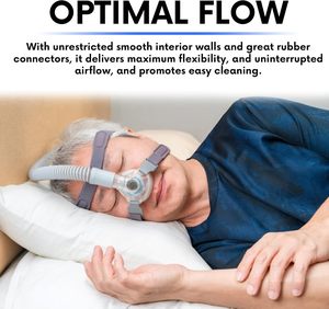 خرطوم CPAP عالي الجودة متوافق مع أجهزة CPAP العالمية، أنبوب بموصلات 19 مم و22 مم، أنبوب CPAP عالمي - قطعة واحدة - Product Image 3