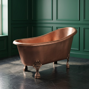 อ่างอาบน้ำทองแดงแบบตั้งพื้นทรงวงรี ขาตั้งเหล็ก สำหรับบ้านและโรงแรม - Product Image 1