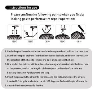 Tire Repair <b>Tools</b> <b>Kit</b> 4 Pieces Metal For Car Motorcycle Electric Vehicle Tubeless Tire Fix Basic Maintenance - Product Image 5