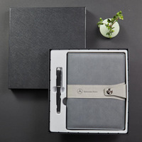 Ensemble de carnet de notes professionnel A5 à couverture rigide avec logo personnalisé, en cuir PU épaissi, avec stylo et tasse isotherme, coffret cadeau