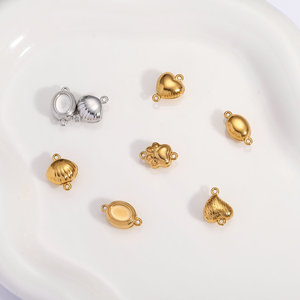 18K Gold Plated Stainless Steel Round Oval Ingot Pearl <strong>Plug</strong> Buckle Connectors for DIY Bracelet Necklace <strong>Chain</strong> - Product Image 6