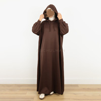 Abaya d'hiver personnalisée à capuche, pull en polaire à manches longues, jilbab avec capuche, robe maxi chaude pour femmes musulmanes, vêtements islamiques