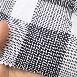 En stock Tissu en coton <span class=keywords><strong>jaune</strong></span> <span class=keywords><strong>moutarde</strong></span> et noir à motif pied-de-poule 125 g/m², froissé au sel, sans repassage, pour robes, tuniques, foulards - Product Image 4