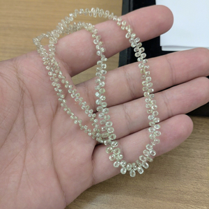 Cuentas de Diamante Blanco AAA+ en Forma de Briolette de 2.53mm, Piedras Preciosas Sueltas Facetadas en Forma de Lágrima, Suministros para Joyería Fina - Product Image 1