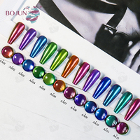 Poudre Magique Effet Miroir Optique Caméléon Changeant de Couleur pour Nail Art de Luxe avec Effet Miroir Diamant Brillant
