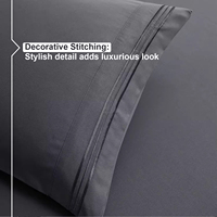 Parure de draps King Size en lin 100% coton égyptien, 600 fils, 4 pièces, gris graphite, doux et rafraîchissant, drap-housse de 16 pouces de profondeur
