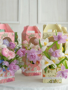 Boîte à fleurs Portable pliable, grand bouquet de roses <span class=keywords><strong>rectangulaire</strong></span>, boîte d'emballage florale de fleuriste, paquet plat <span class=keywords><strong>pas</strong></span> <span class=keywords><strong>cher</strong></span> - Product Image 3