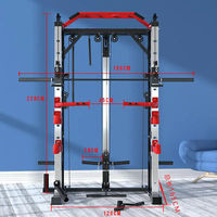 Station de musculation multifonctionnelle Smith Machine avec rack de musculation et croisement de câbles pour la maison