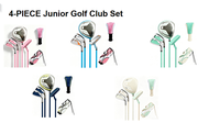 Ensemble de clubs de golf 4 pièces pour enfants, droitier, en alliage d'aluminium et fer d'acier, avec logo personnalisé, durable, de fabrication OEM