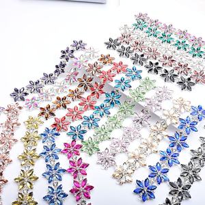 Nouvelle chaîne <span class=keywords><strong>à</strong></span> maillons en cristal artisanal de 3,5 x 21 cm, inspirée de la couture, garniture en strass pour vêtements de luxe et design signature - Product Image 5