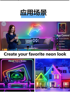 Kit de bande LED néon flexible RGBIC, haute luminosité, effet de défilement couleur, lumière ambiante étanche pour l'extérieur et l'intérieur - Product Image 6