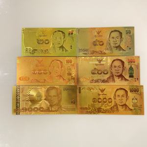 ชุดธนบัตรจำลองดีไซน์<span class=keywords><strong>ใหม่</strong></span>ของไทย 6 ใบ <span class=keywords><strong>20</strong></span> 50 100 500 1000 ชุบทอง 24K แบบเคลือบสองด้าน สำหรับงานอีเว้นท์และปาร์ตี้ - Product Image 1
