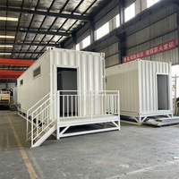 Bloc de toilettes portables préfabriquées en conteneur de 40 pieds pour chantier de construction |   4+4 WC et 8 lavabos |   Toilettes publiques clés en main conformes aux normes européennes