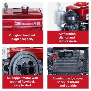 Moteur diesel monocylindre 4 temps refroidi par eau Aokai ZS1100M à démarrage électrique 8-60 CV Euro 3 pour bateau agricole 1,0 L - Product Image 2