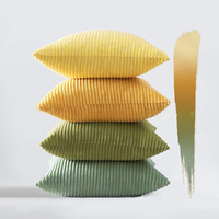 Housse de coussin courte en velours côtelé uni rayé amovible, style européen, pour canapé et chambre à coucher, vente en gros