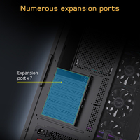 LOVINGCOOL casing game komputer PC ATX, Panel depan kayu kaca Tempered mendukung 360 pendingin cair