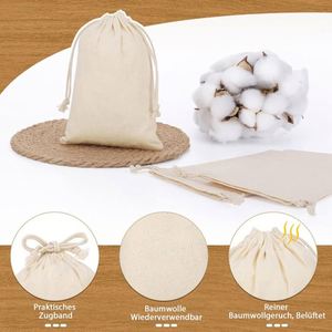 Thicken Drawstring Cotton <b>Bag</b> Eco-friendly 7*9cm Natural Cotton Pouch 140GSM <b>Gift</b> <b>Bag</b> Custom Logo Jewelry Earring Packaging - Product Image 5