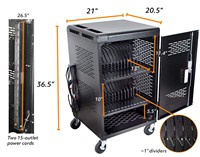 Chariot de charge pour ordinateur portable à 30 unités, pour l'école, avec clavier électronique et prise de courant alternatif, équipement éducatif