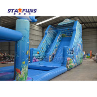 Glissière d'eau gonflable Offres Spéciales de dauphin Glissière d'eau gonflable géante bon marché Piscine Thème de la mer Glissières gonflables de 18m