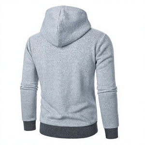 Custom Printed Unisex Gray Hooded Sweatshirt Regular Fit Casual Autumn Wear Breathable French Terry Fleece Zipper Closure - Product Image 3
