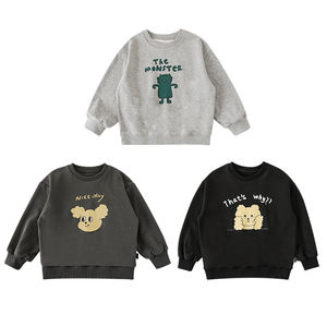 Personnalisé confortable lâche enfants pull sweats oem dessin animé col rond détendu goutte-épaule confortable enfants garçons sweats à capuche - Product Image 1