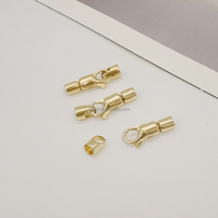 Fermoirs de finition en or véritable 14K pour bracelets, colliers, bijoux, artisanat DIY, cuir, 1000S Jewelry KZ030G