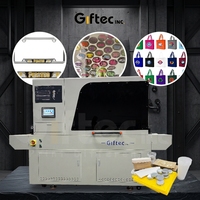 Machine à jet d'encre UV haute vitesse Giftec, dernière génération, pour plastiques, multifonctionnelle CMYKW, impression en une seule passe pour sacs non tissés