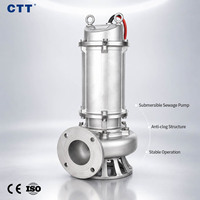 Pompe submersible pour eaux usées CE IP68 WQP en acier inoxydable 304 316 résistant à la corrosion, fibreuse, 1-10HP 380V, garantie 1 an
