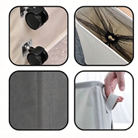 Keranjang Cuci Pakaian Motif Kotak-Kotak Hitam Putih Grosir/Kustom dengan Roda, Tempat Penyimpanan Pakaian Kotor untuk Kamar Mandi