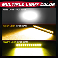 Barre lumineuse LED à une seule rangée, fine, de 14 pouces, de couleur blanc, jaune et ambre, pour montage sur pare-chocs avant, pour ATV, UTV, camionnettes