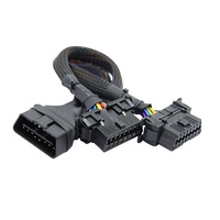 Câble adaptateur d'extension professionnel OBDII 16 broches en Y, en cuivre pur, isolé en PVC, tressé, pour diagnostic automobile
