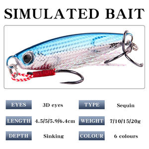 Leurre de pêche Ytqhxy Jig 7g 10g 15g 20g, appât de fond pour la pêche au bar, équipement de pêche - Product Image 5