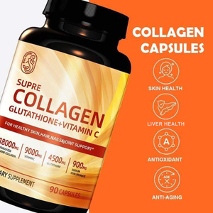 China Fabricante Atacado Pele Whitening Cápsulas Glutationa Halal Hidrolisado Colágeno Peptídeos Vitamina c Cápsula Suplemento - Product Image 5